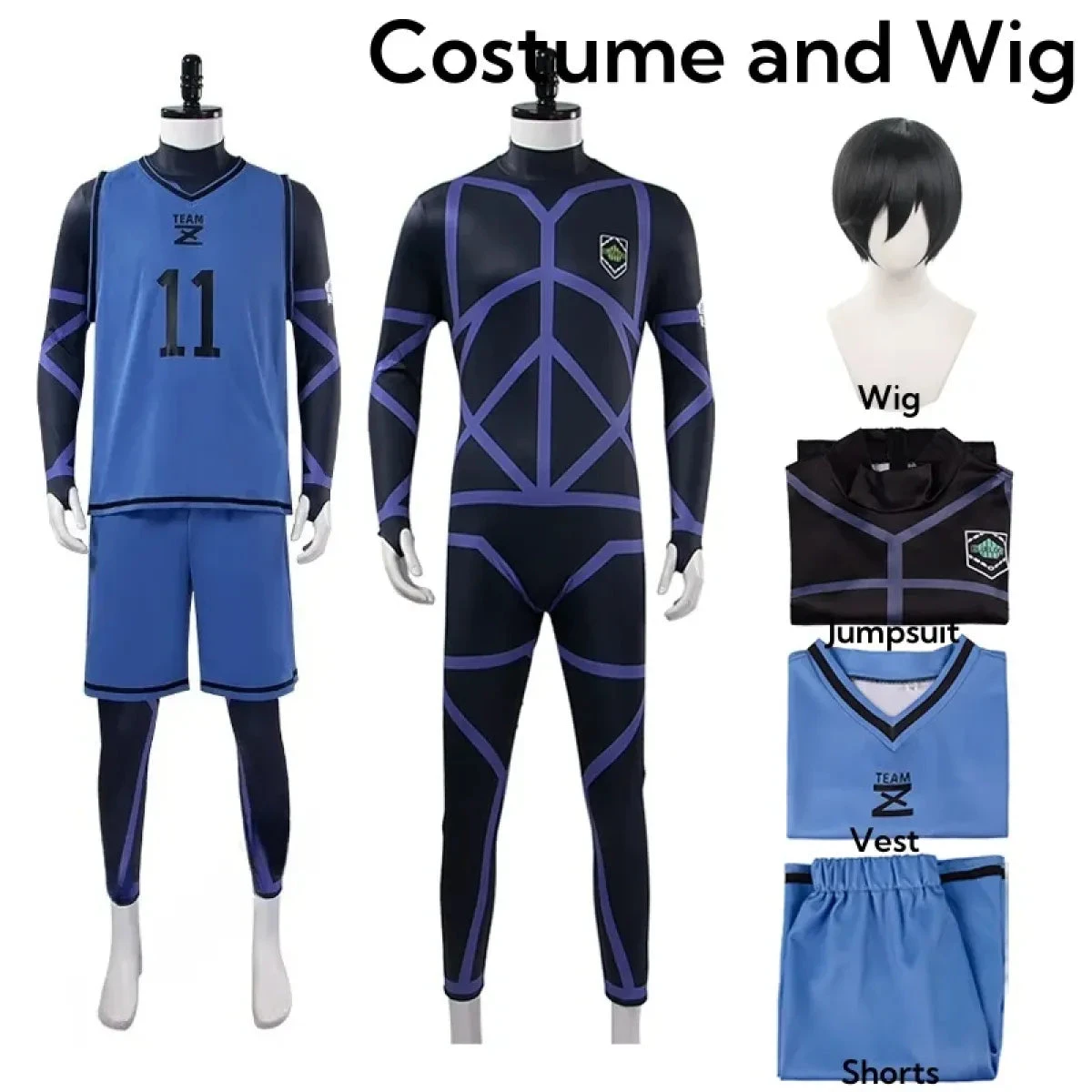 Lock Isagi Yoichi Cosplay Set – Anime Sports Jersey & Jumpsuit - Image 18
