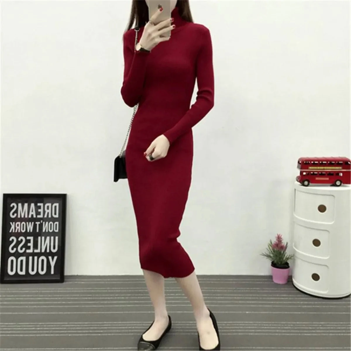 Turtleneck Sweater Dress - Image 7