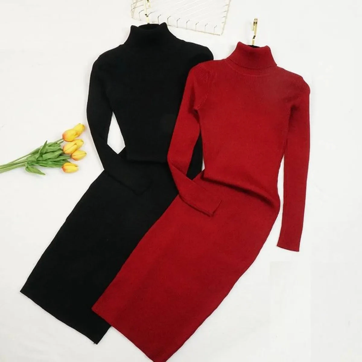 Turtleneck Sweater Dress - Image 9