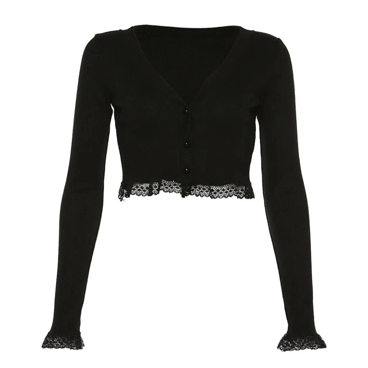 Vintage Gothic Lace Black Cardigan - Image 5