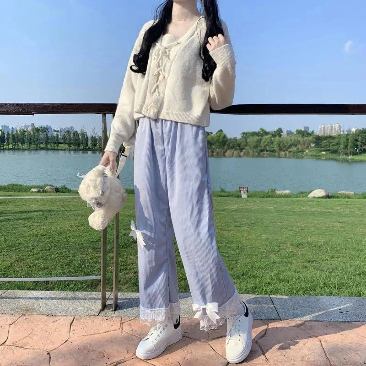 Vintage-Inspired Lolita Corduroy Trousers - Image 16