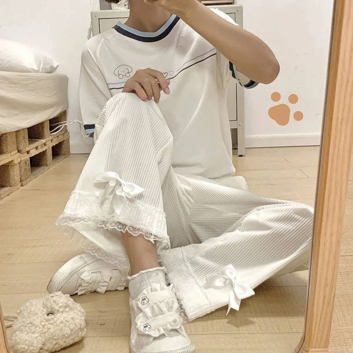 Vintage-Inspired Lolita Corduroy Trousers - Image 4