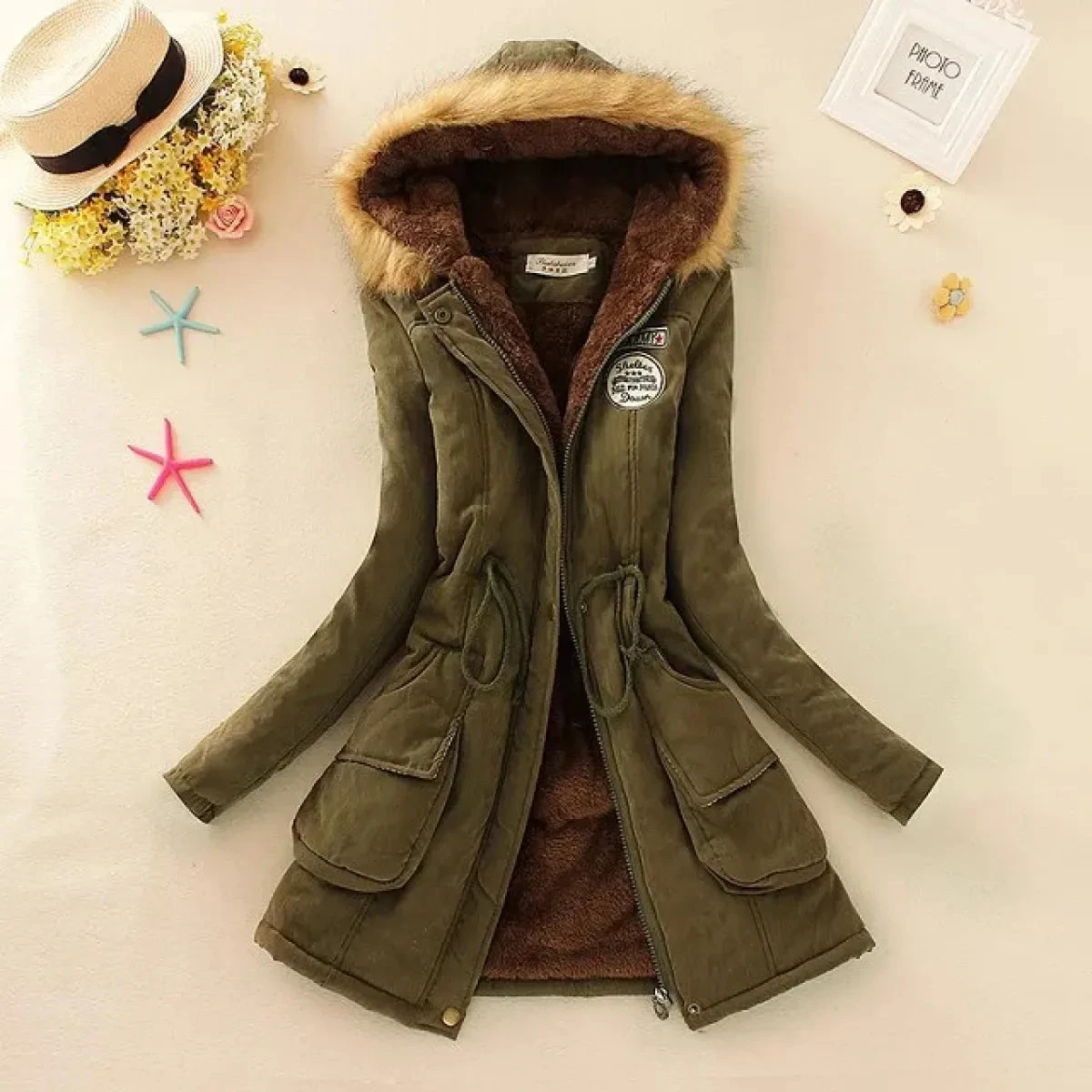 Women's Winter Cotton Jacket - Hooded Slim Fit Warm Parka - Image 4