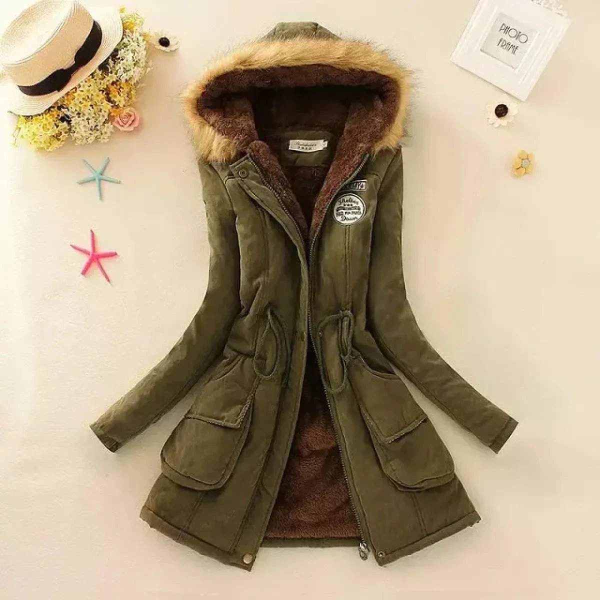 Women's Winter Cotton Jacket - Hooded Slim Fit Warm Parka - Image 12