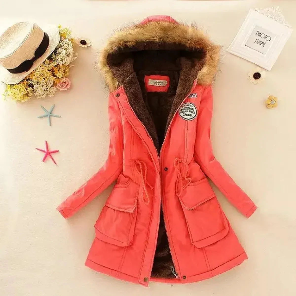 Women's Winter Cotton Jacket - Hooded Slim Fit Warm Parka - Image 8