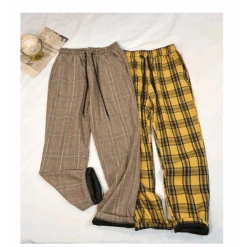 Women Streetwear Plaid Pants