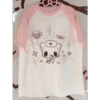 Kawaii Cartoon Patchwork T-Shirt – Harajuku Y2K Aesthetic Top