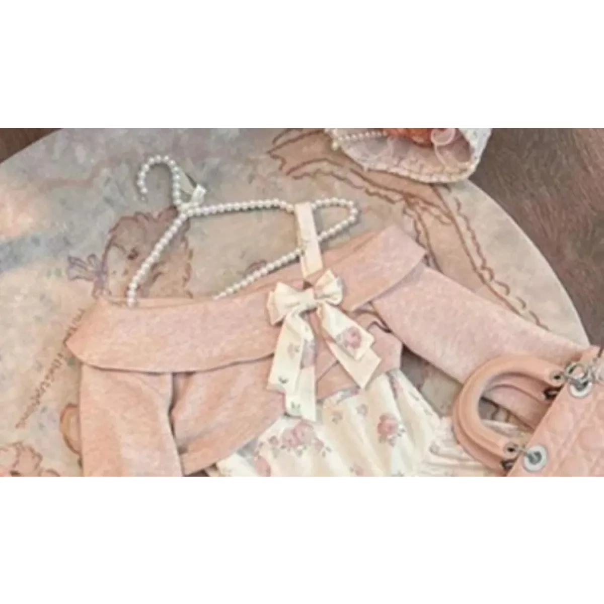 Y2K Sweet Bow Corduroy Top & Floral Dress Set – Gentle Slim Fit - Image 6