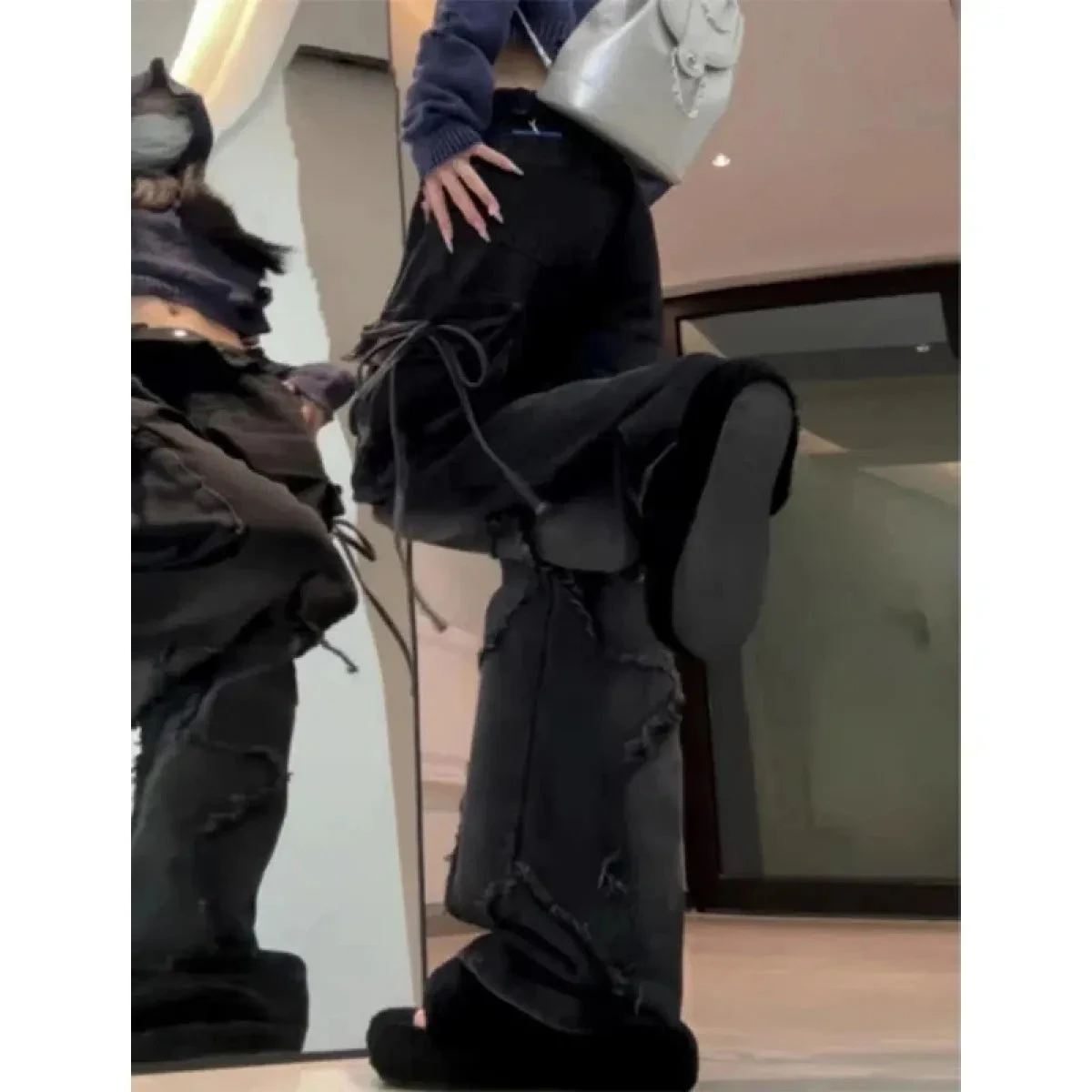 Gothic Baggy Cargo Jeans – Y2K Harajuku Grunge Pants - Image 6