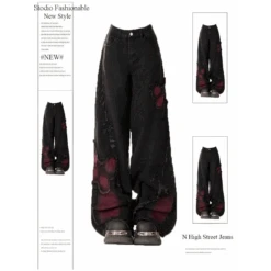 Gothic Baggy Jeans – Y2K Harajuku Grunge Aesthetic
