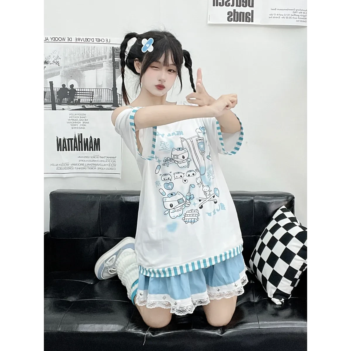 Y2K Harajuku T-Shirt – Japanese Patchwork - Image 5