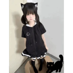 Y2K Kawaii Cat T-Shirt – Sweet Harajuku Patchwork Soft Girl Top