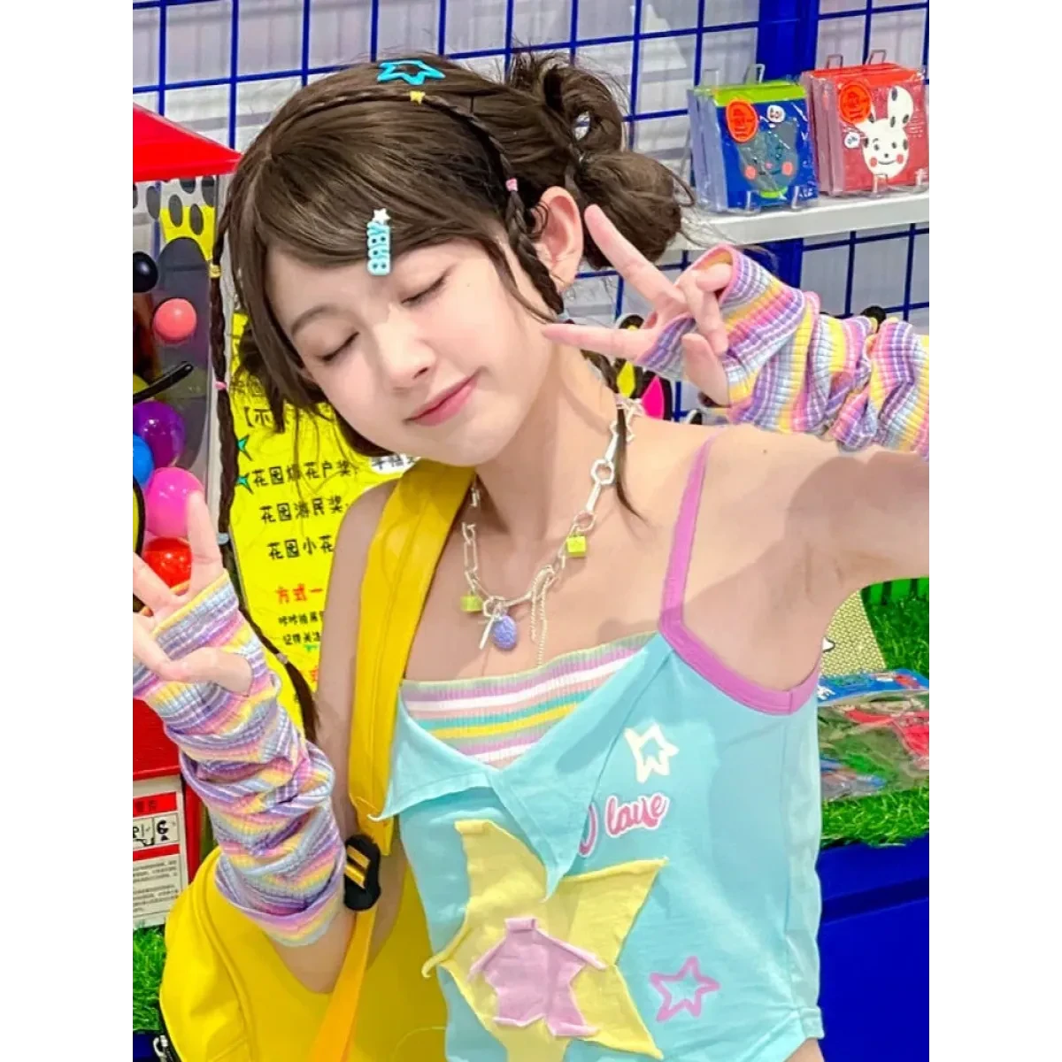 Y2K Patchwork Tees - Harajuku Kawaii Slim Tanks - Image 5