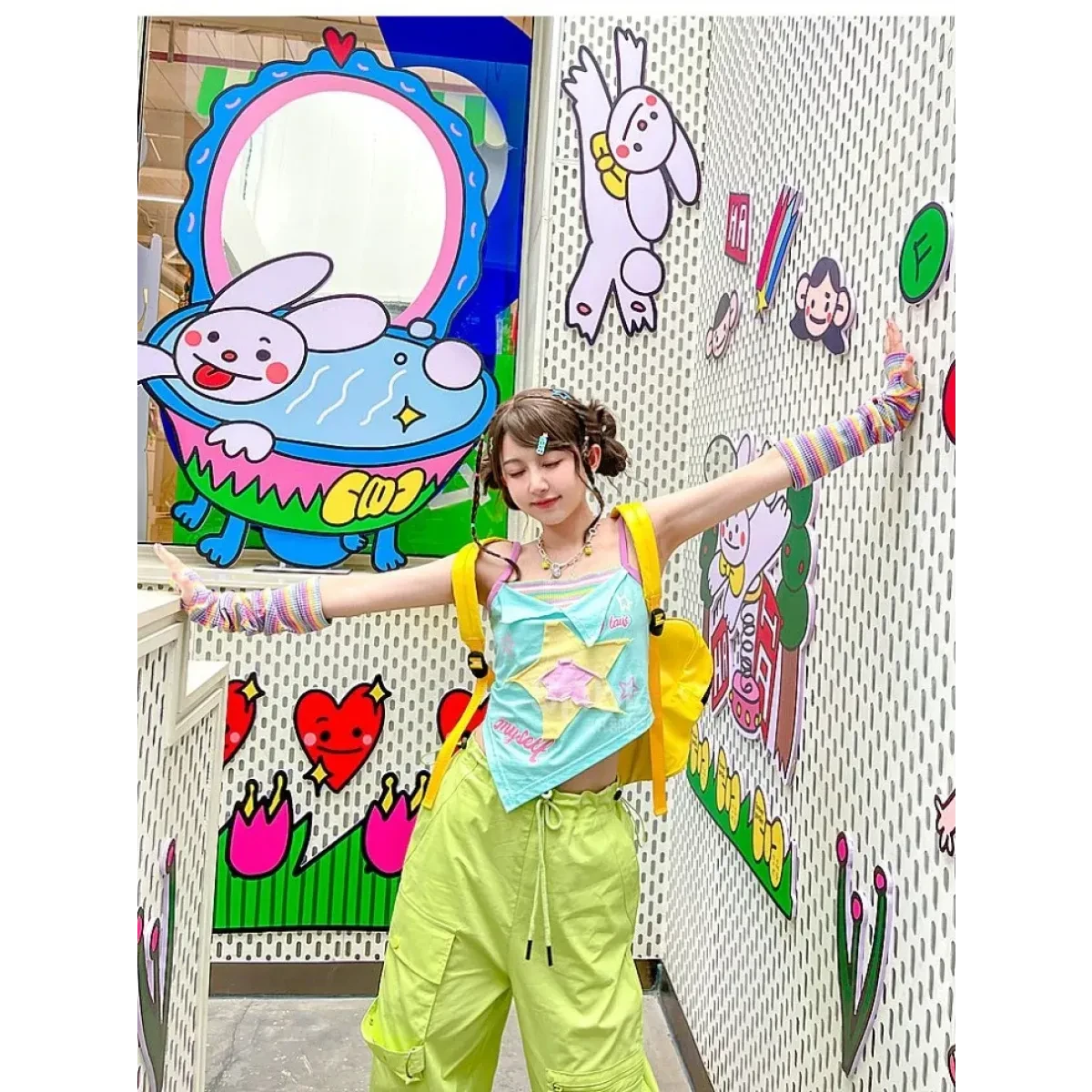 Y2K Patchwork Tees - Harajuku Kawaii Slim Tanks - Image 6