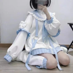 Sailor Collar Jacket – Y2K Sweet Harajuku Ruffle Coat