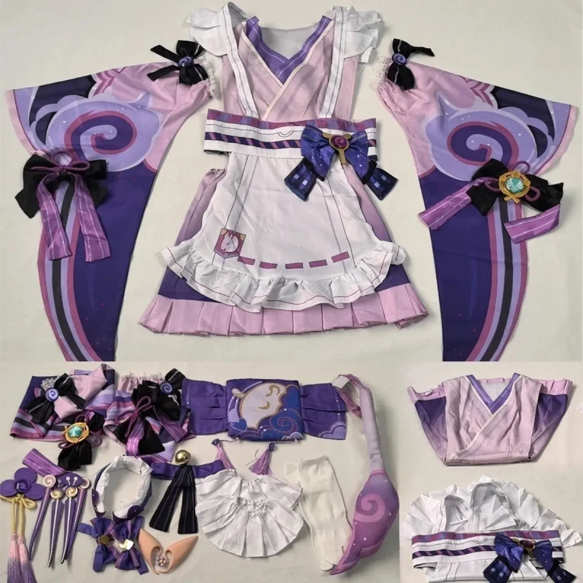 Genshin Yumemizuki Cosplay Kimono – Kawaii Fantasy Dress Set - Image 4
