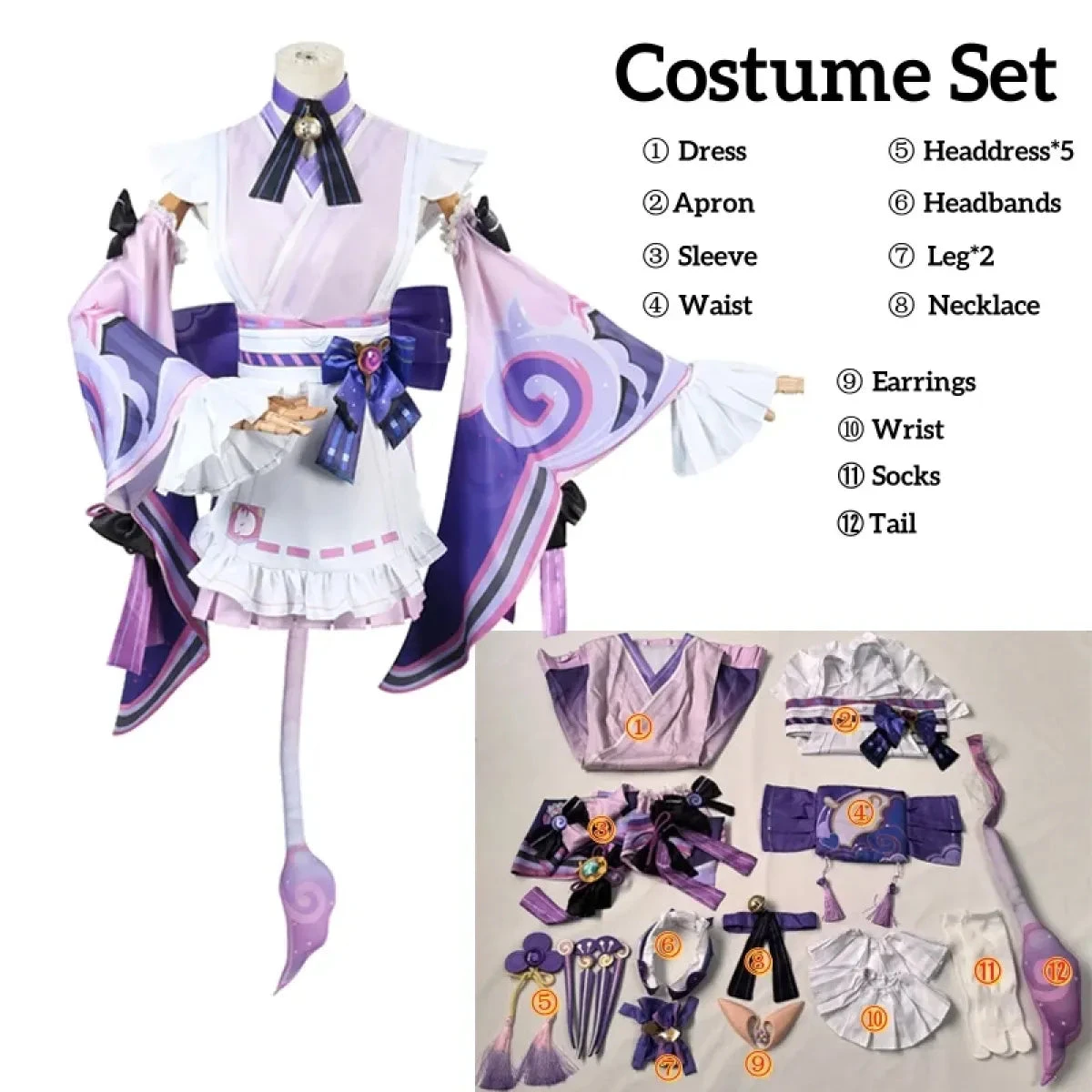 Genshin Yumemizuki Cosplay Kimono – Kawaii Fantasy Dress Set - Image 8